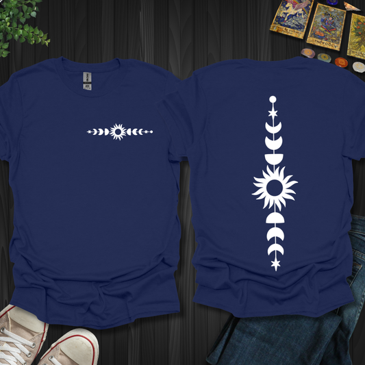 Boho Moon, and Stars front and back T-Shirt