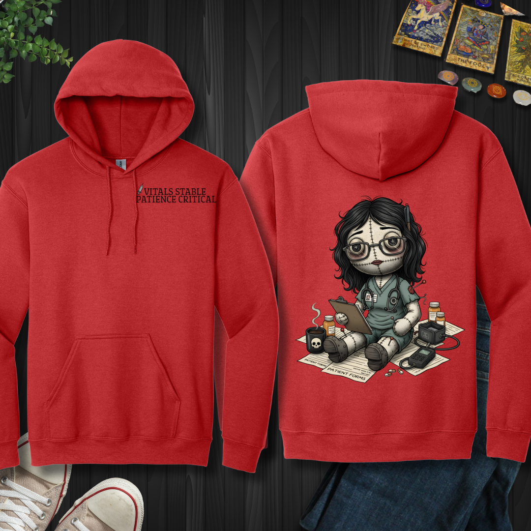 Vitals Stable Patience Critical  Hooded Sweatshirt