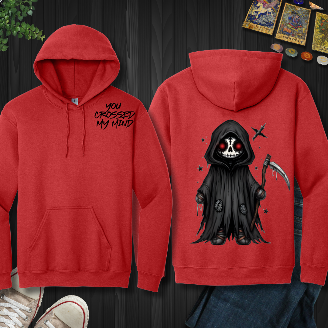 You Crossed My Mind (front and back) Hooded Sweatshirt