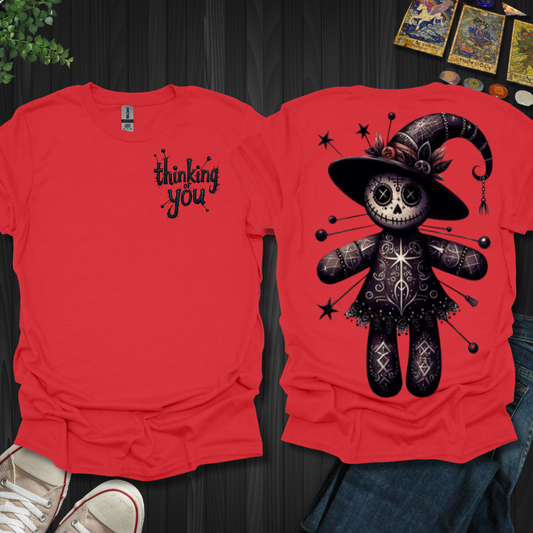 Thinking of You Voodoo Witch Front and Back T-Shirt