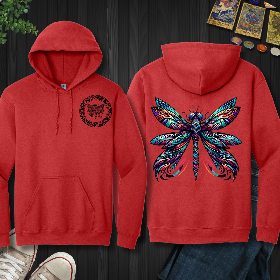 Tribal Dragonfly front and back Hooded Sweatshirt