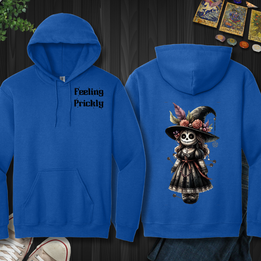 Prickly  Witch Voodoo Doll Front and Back Hooded Sweatshirt