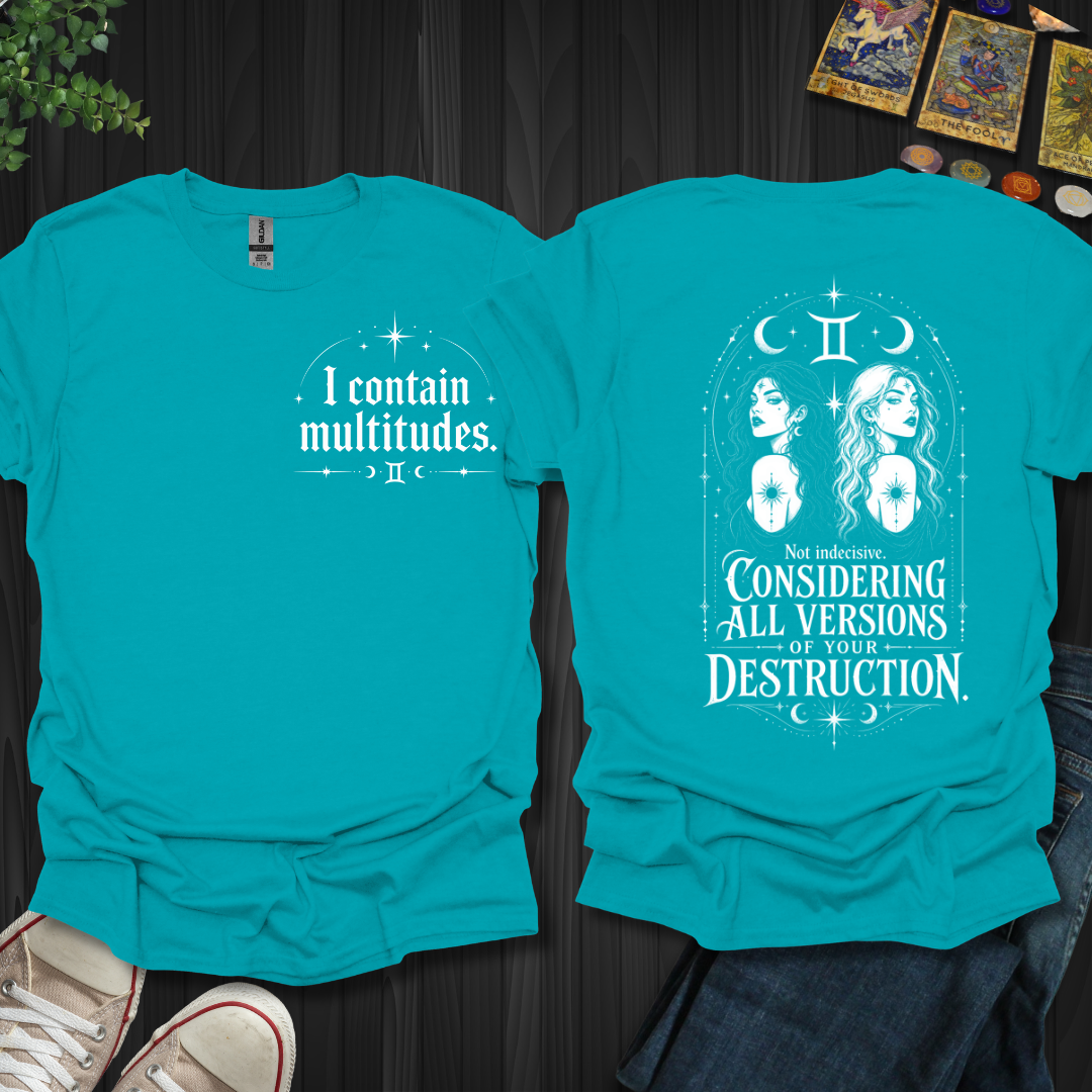 Gemini I Contain Multitudes Front and Back T-Shirt