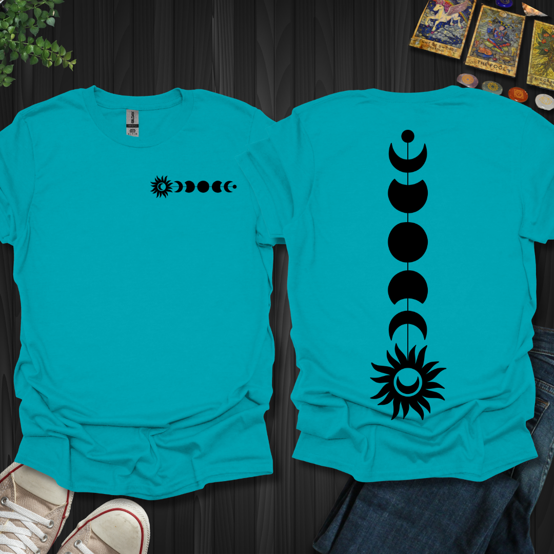 Boho Sun, Moon front and back T-Shirt