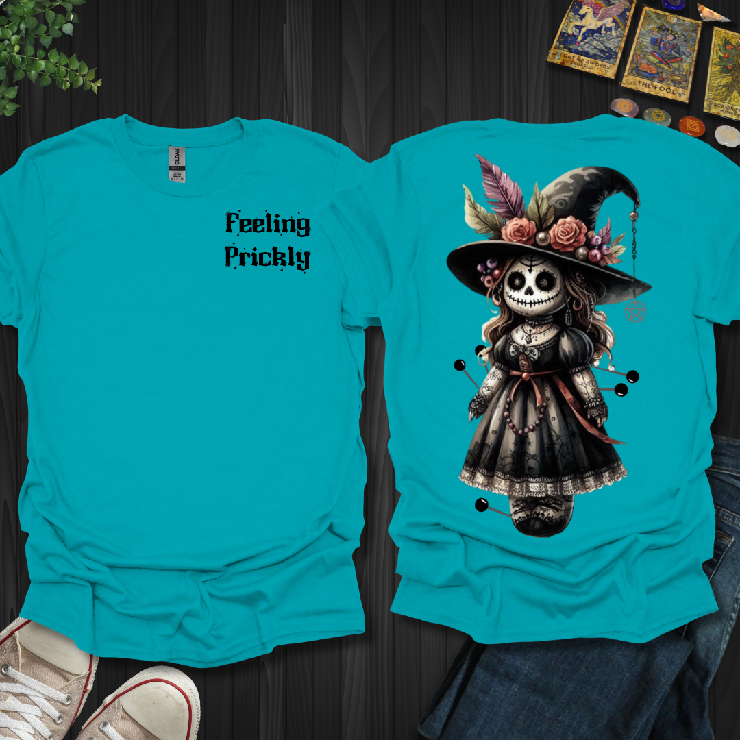 Prickly  Witch Voodoo Doll Front and Back T-Shirt