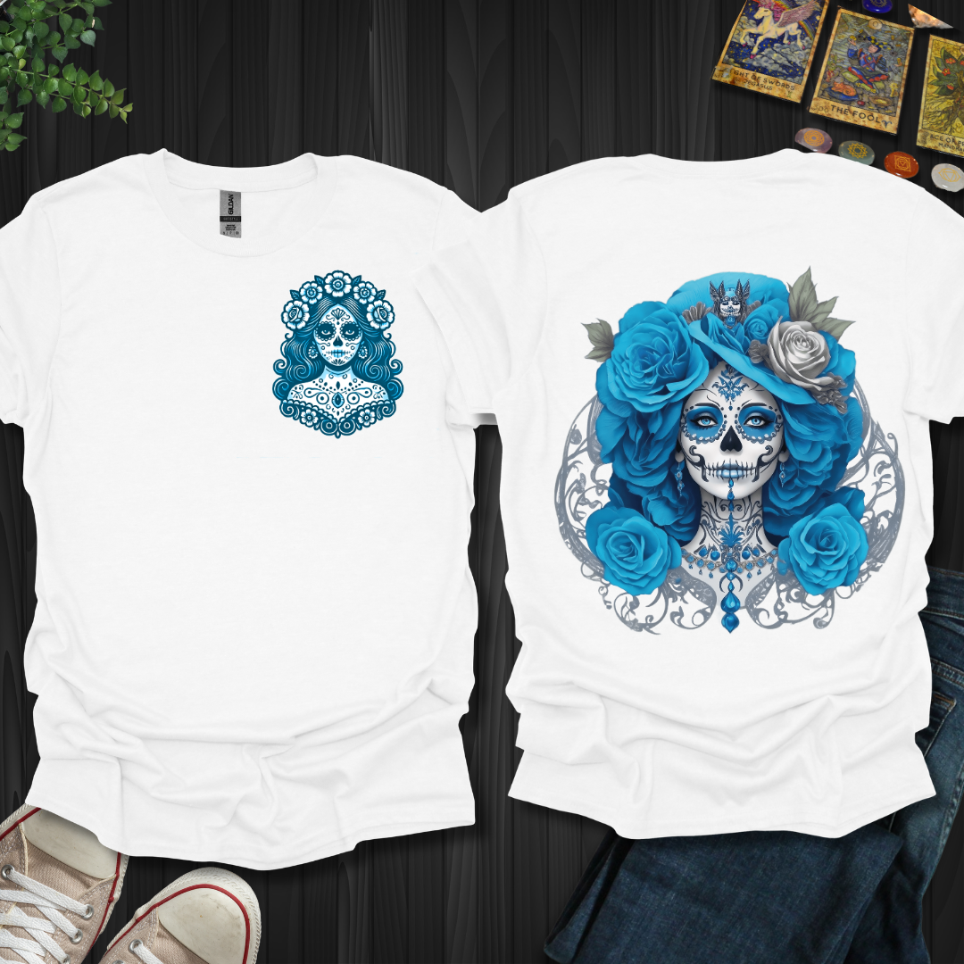Blue Catrina Front and Back T-Shirt