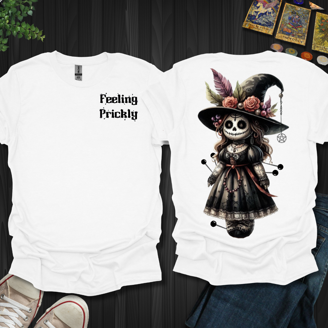 Prickly  Witch Voodoo Doll Front and Back T-Shirt