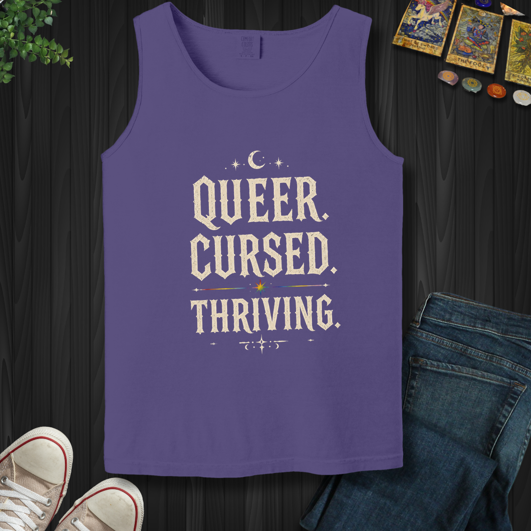 Queer,Cursed,Thriving- Tank Top