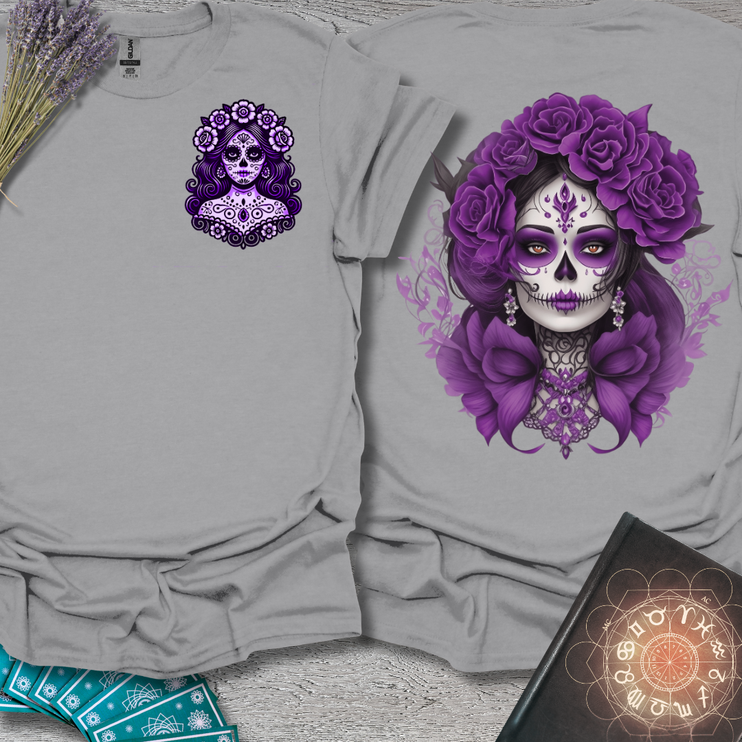 Purple Catrina Front and Back T-Shirt