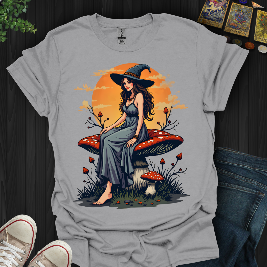 Witch on a Mushroom T-Shirt