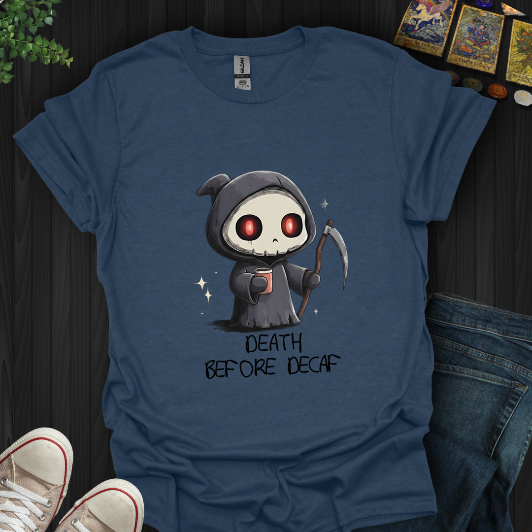 Death Before Decaf T-Shirt New
