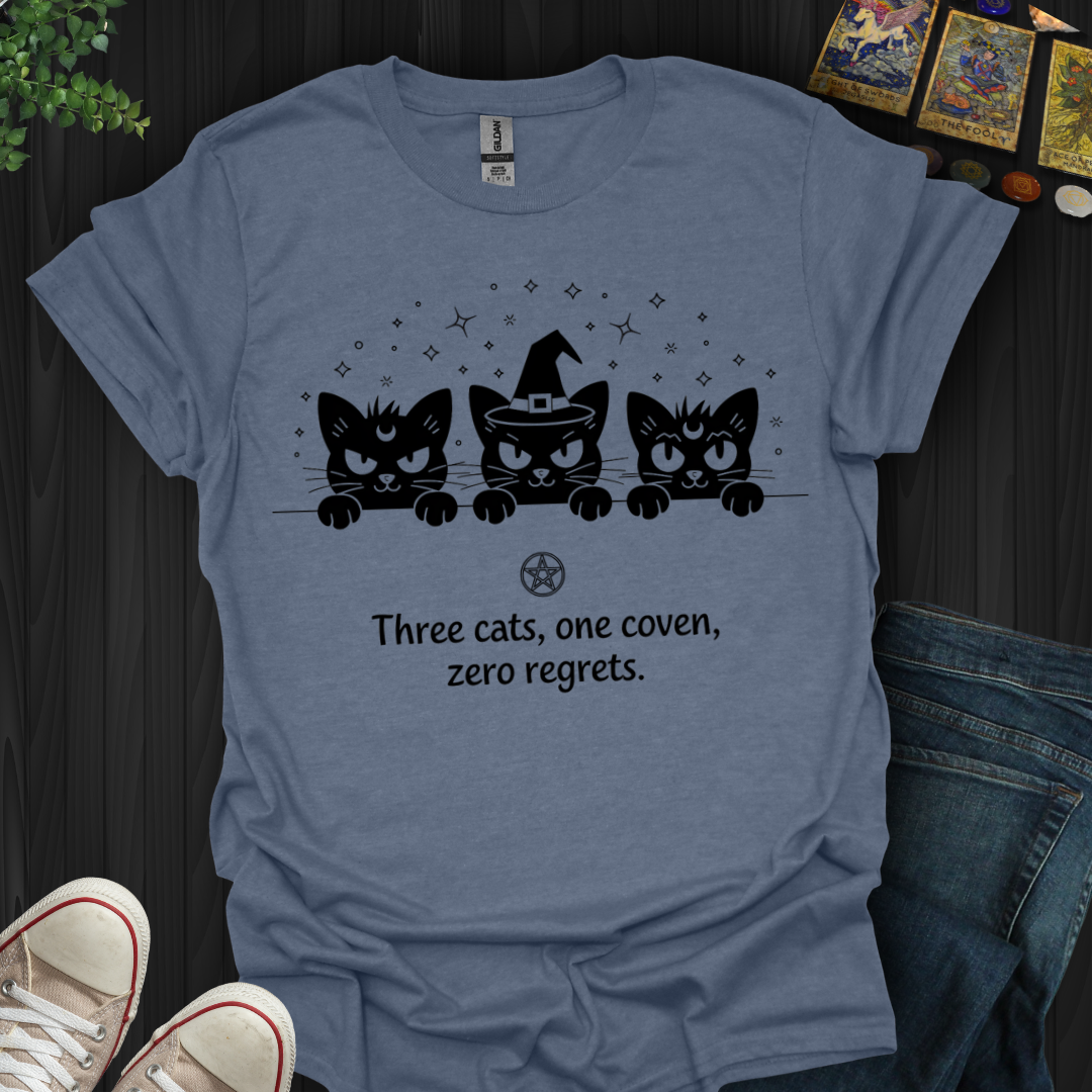 Three Cats, One Coven, No Regrets T-Shirt