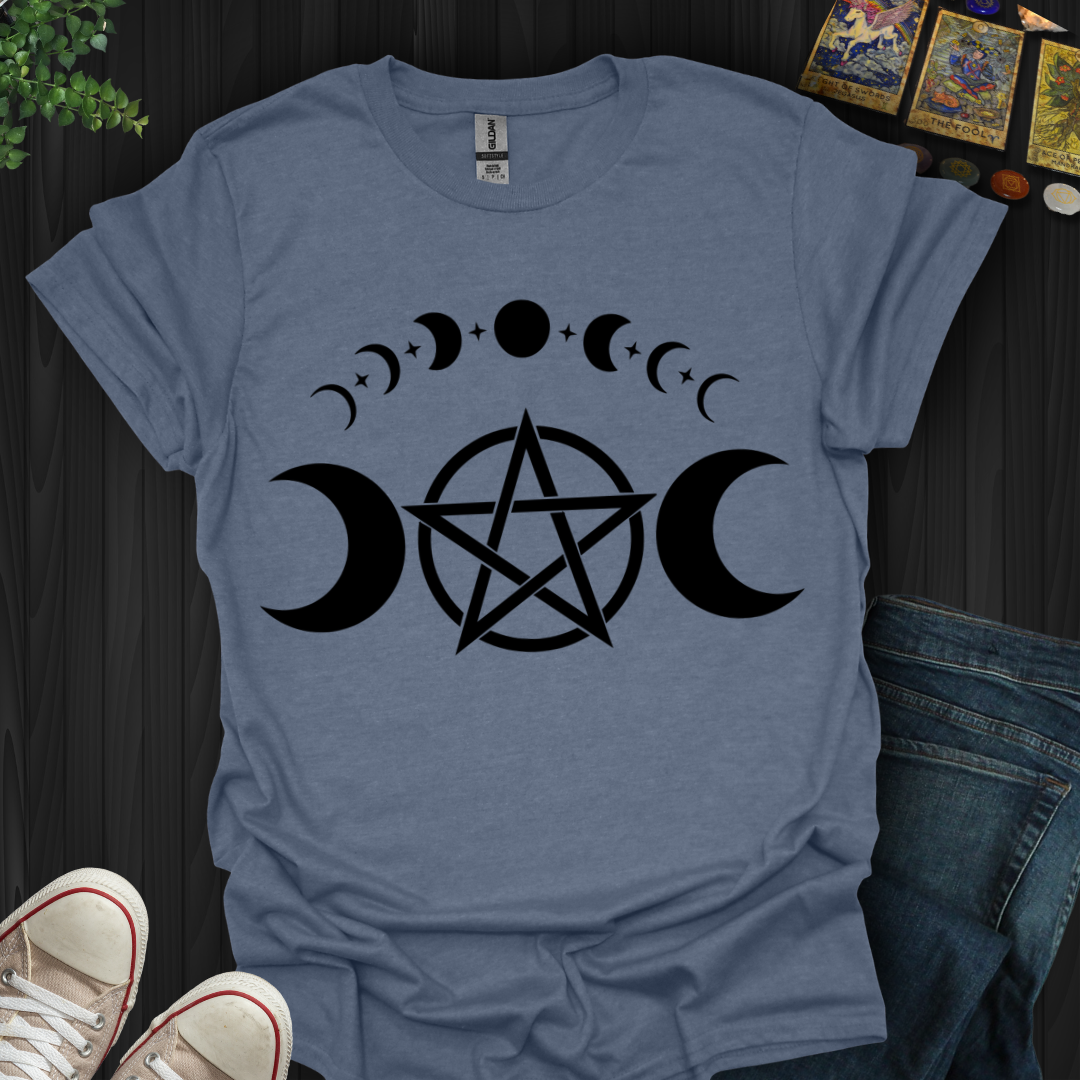 Pentagram Moon Phases T-Shirt