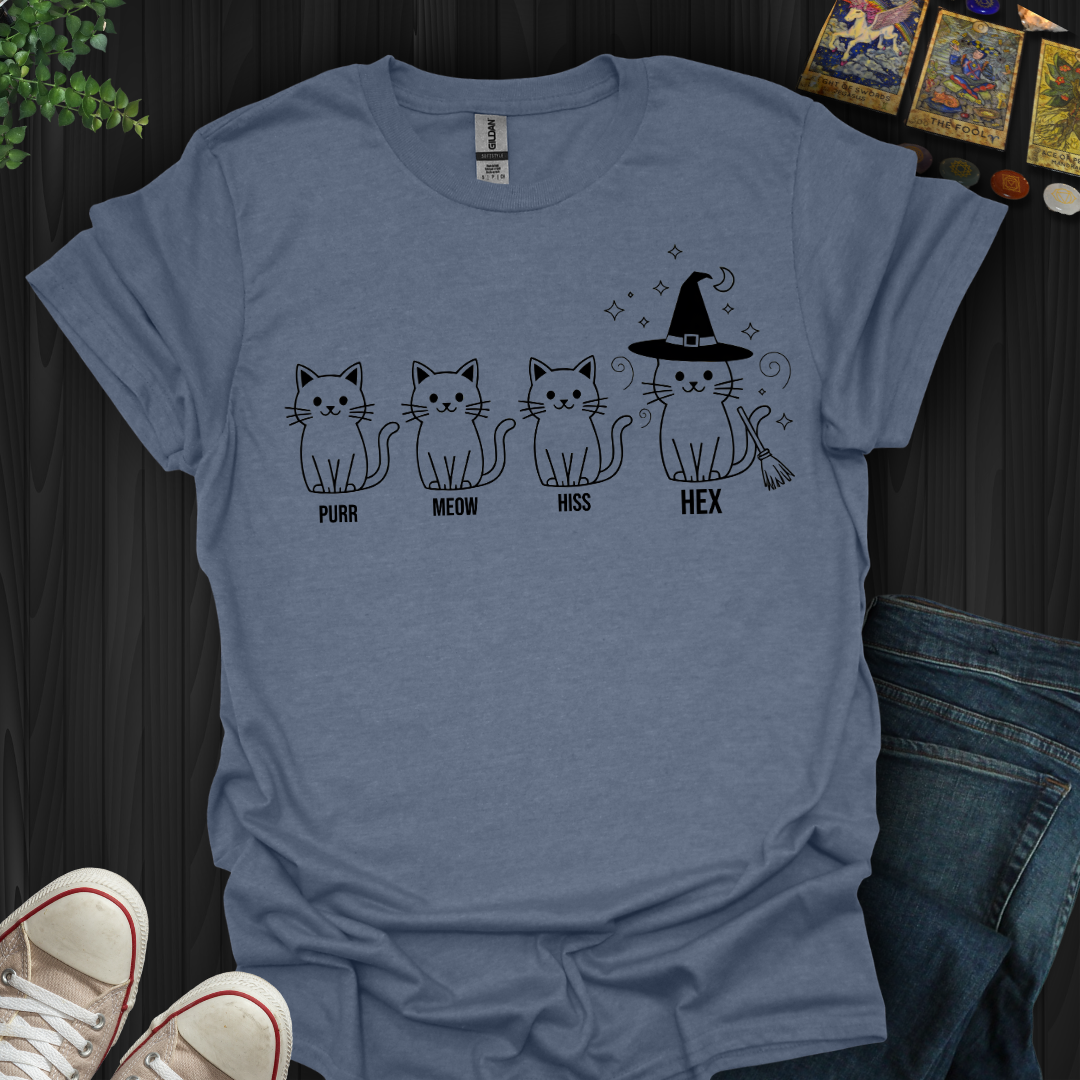 Purr,Meow,Hiss,Hex T-Shirt