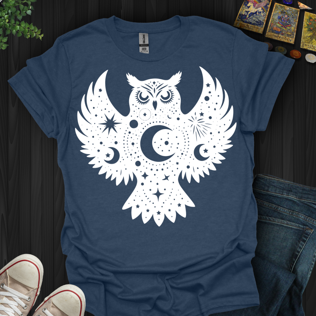 Celestial Owl White T-Shirt