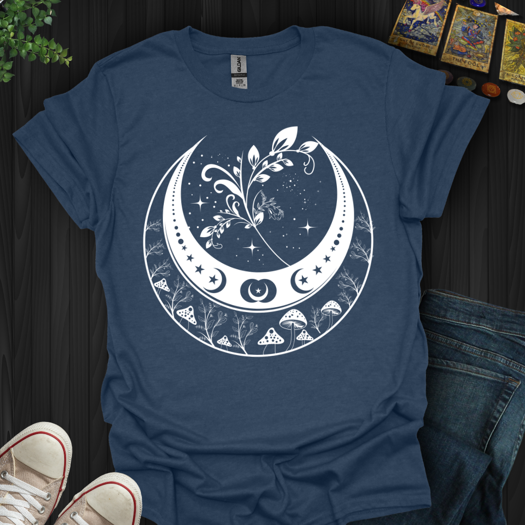 Celestial Moon and Mushroom T-Shirt