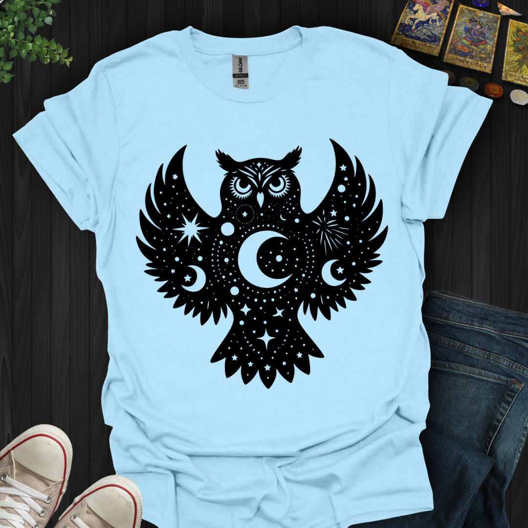 Celestial Owl Black T-Shirt