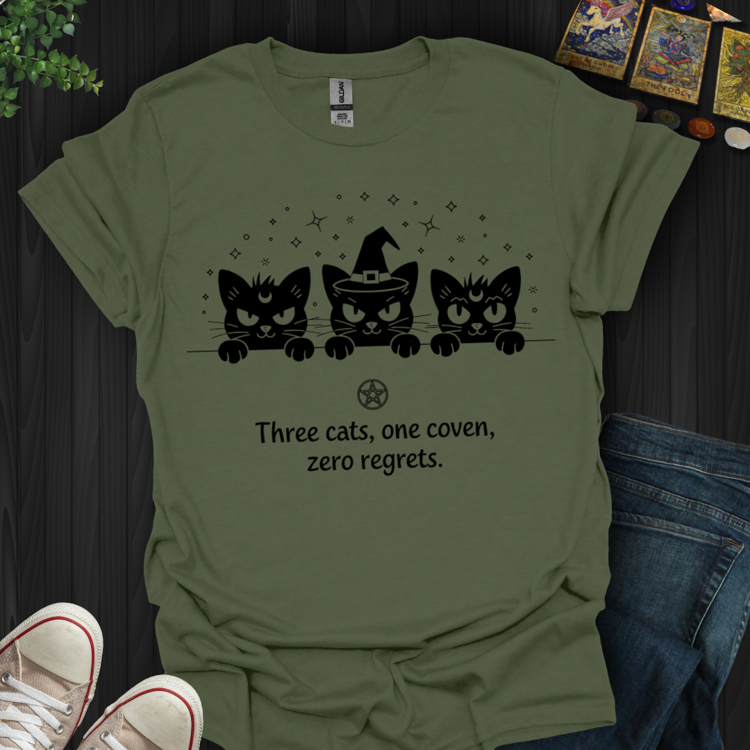 Three Cats, One Coven, No Regrets T-Shirt
