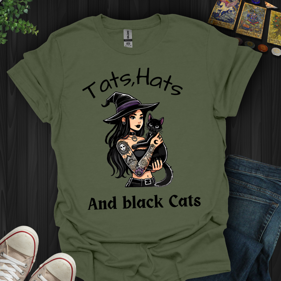 Tats,Hats, and Black Cats T-Shirt