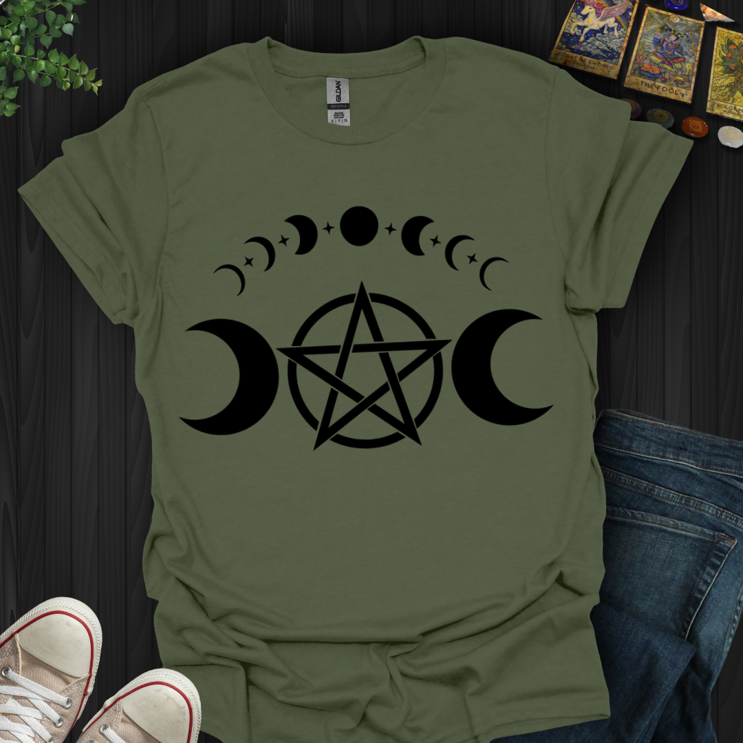 Pentagram Moon Phases T-Shirt