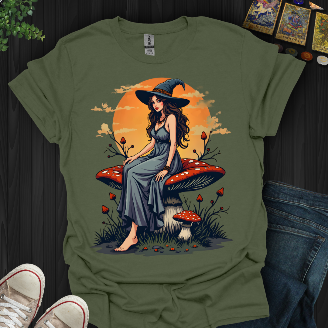 Witch on a Mushroom T-Shirt