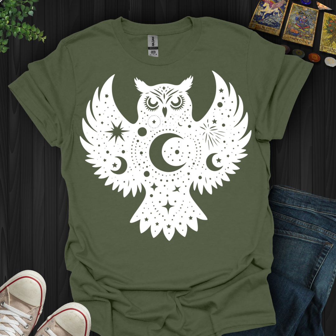 Celestial Owl White T-Shirt