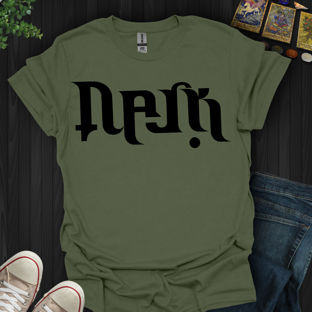 Dark & Light: Duality Mode Ambigram T-Shirt