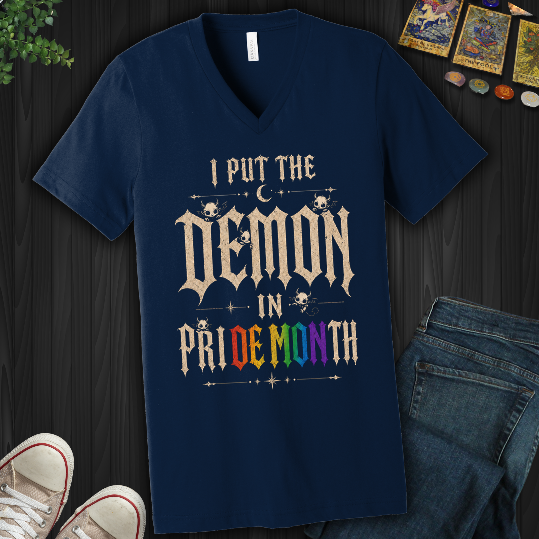 I Put The Demon In Pride Month- V-Neck