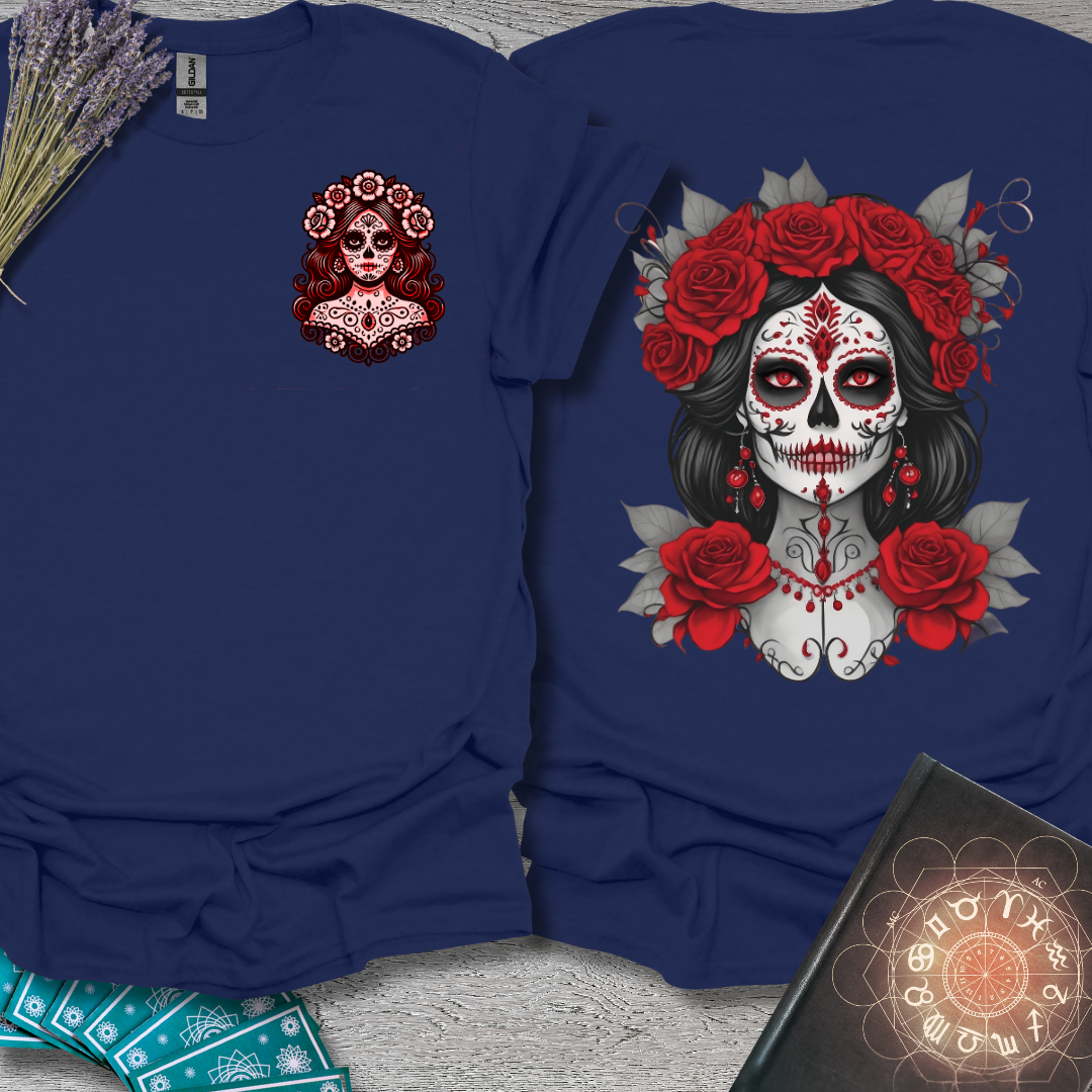 Red Catrina Front and Back T-Shirt