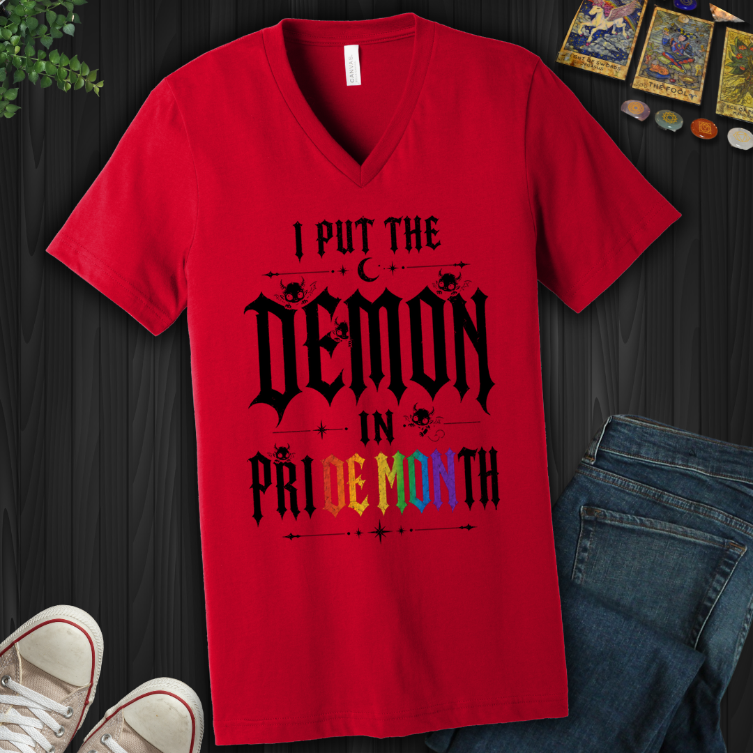 I Put The Demon In Pride Month- V-Neck