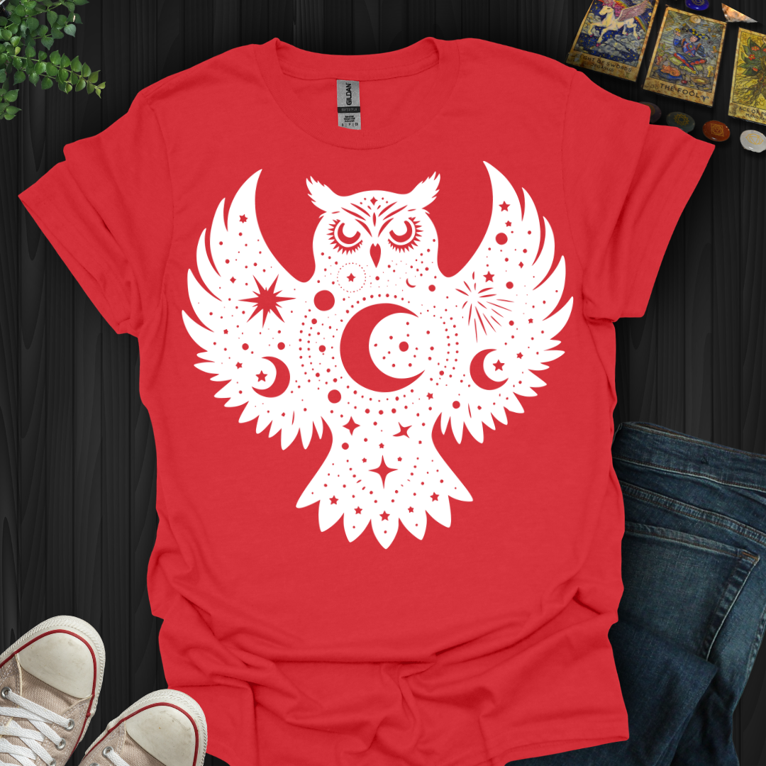 Celestial Owl White T-Shirt