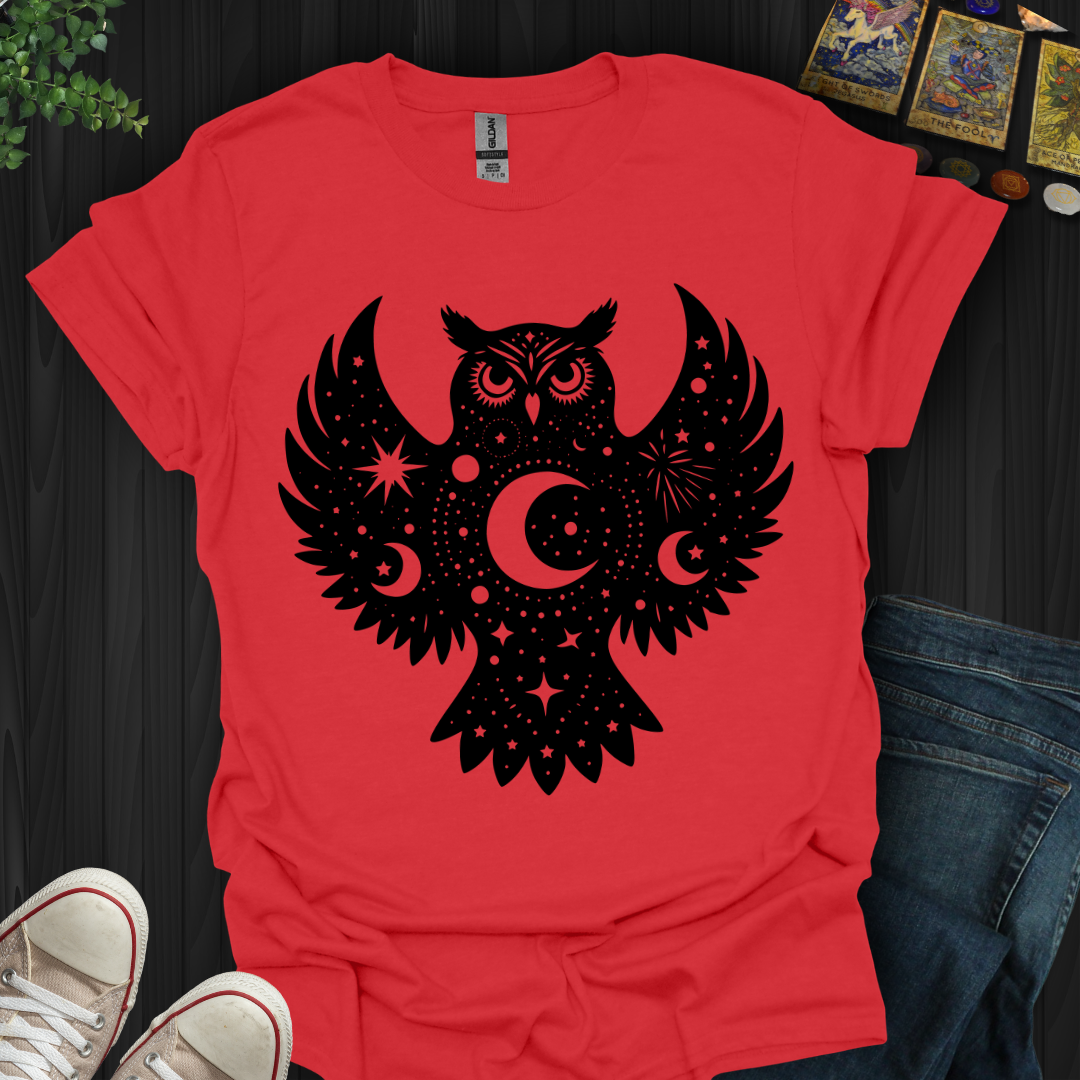 Celestial Owl Black T-Shirt