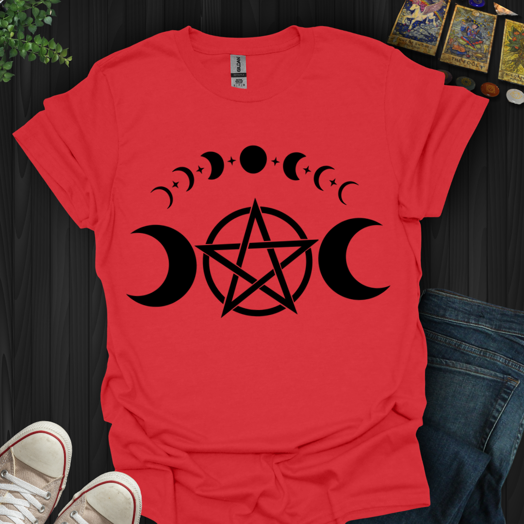 Pentagram Moon Phases T-Shirt