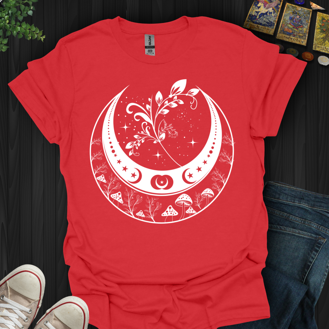 Celestial Moon and Mushroom T-Shirt