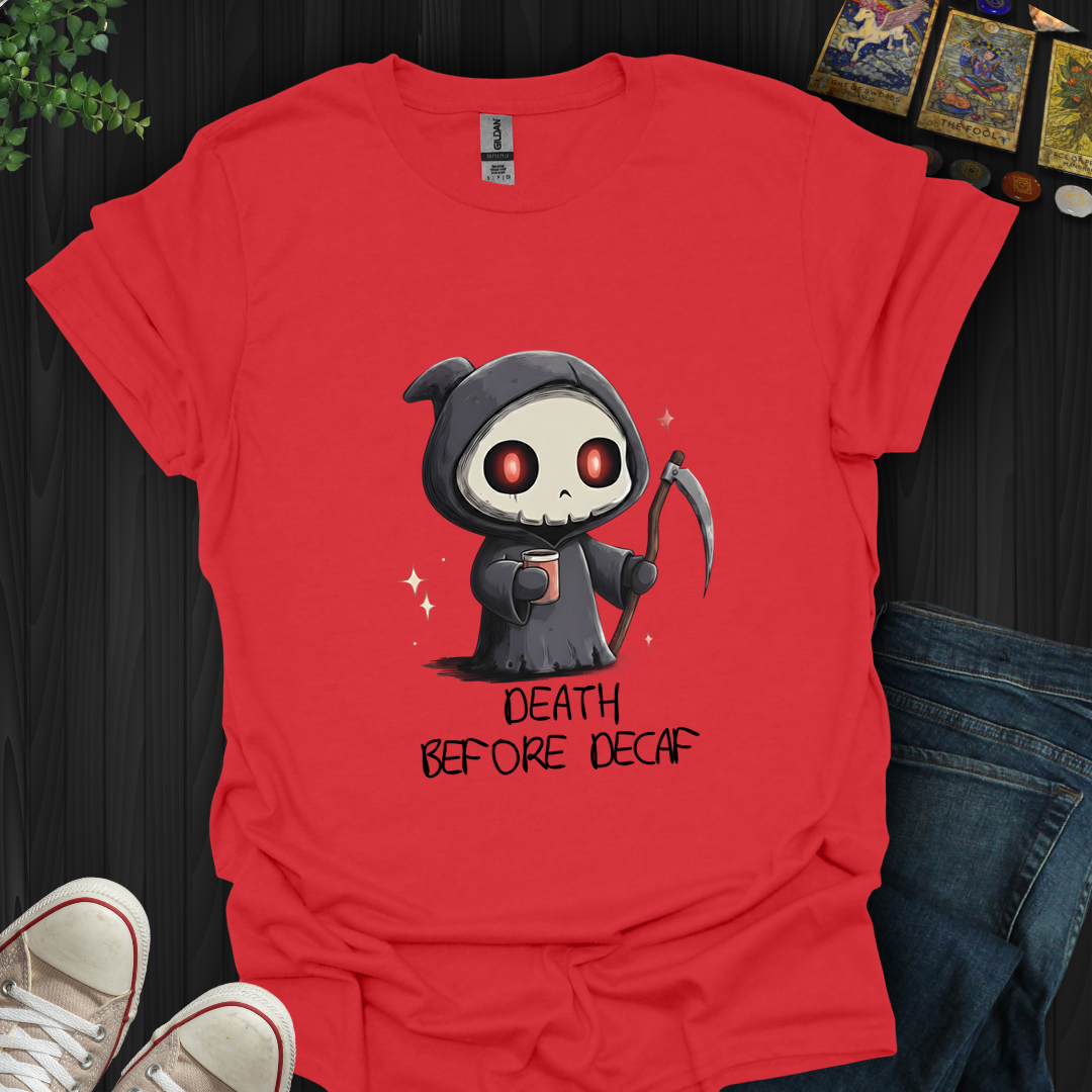 Death Before Decaf T-Shirt New