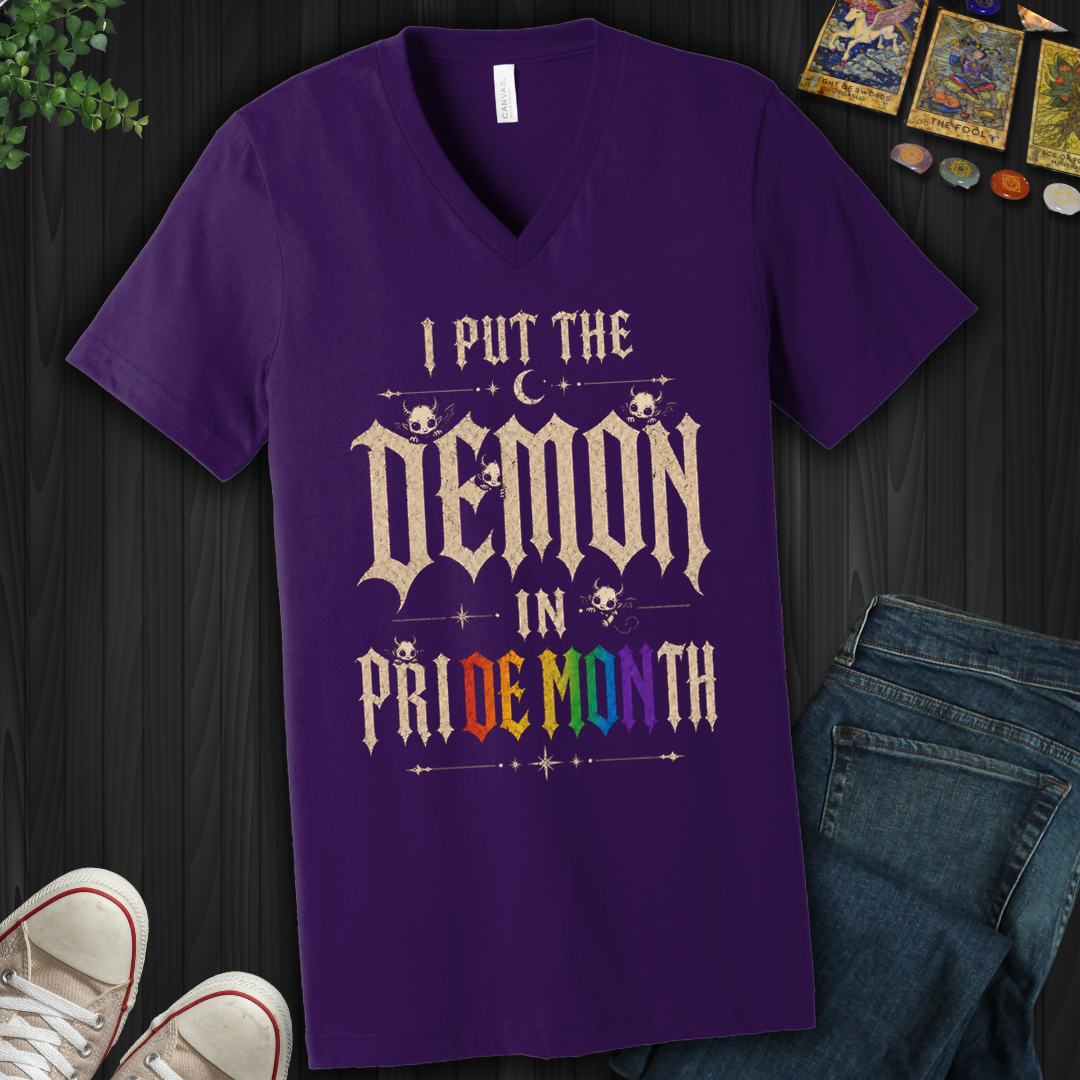 I Put The Demon In Pride Month- V-Neck